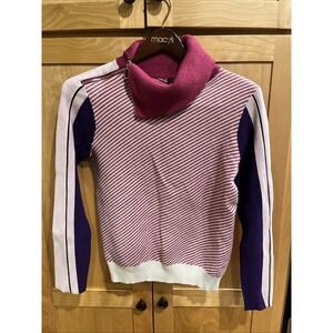 Urban Revivo Women's Sz 8 Convertible Neck Sweater Y2K, 90's, Stripes, Colorful